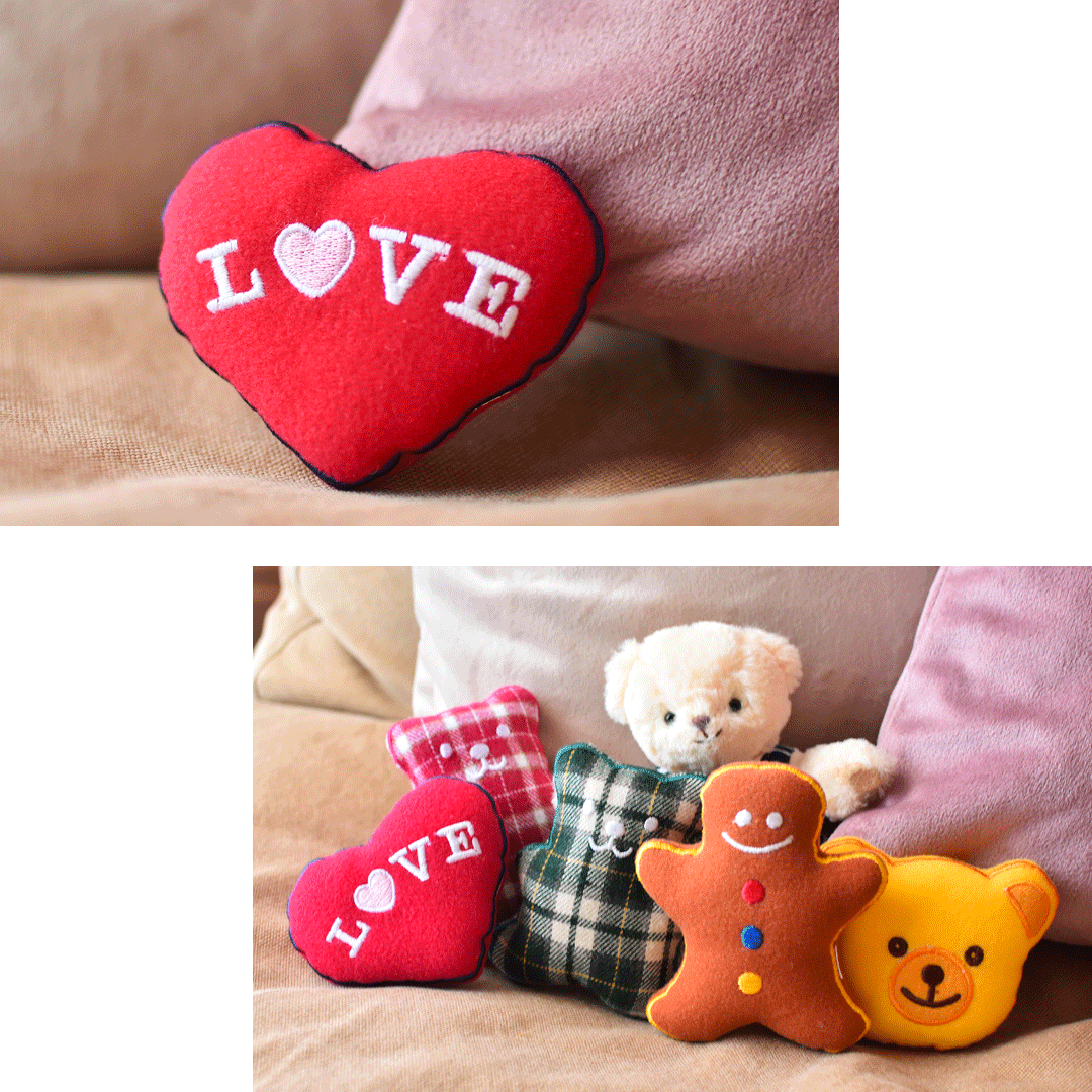 Miniature Heart Cushion – Teddy Bear Life - Main Image