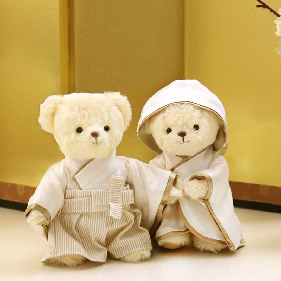 作家様　テディベア　ちりめん着物　籠＊ウサギ＊にんじん　ホワイトベア　可愛い♪ 着物ベア – Teddy Bear Life