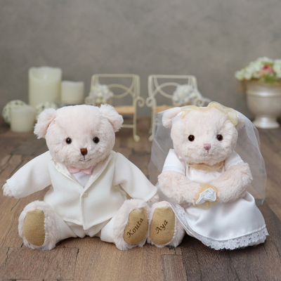 Hochzeitspaar Teddybär mit Namensdruck